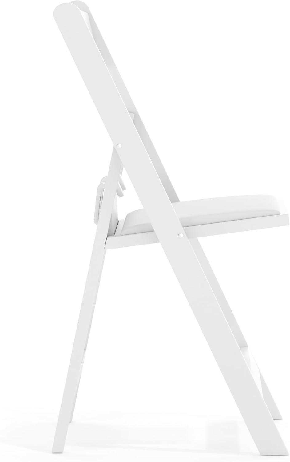 Flash Furniture Kids Folding Chairs with Padded Seats | Set of 2 White Resin Folding Chair with Vinyl Padded Seat for Kids