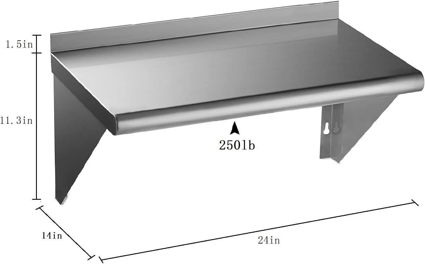 GRIDMANN NSF Stainless Steel Wall-Mount Shelf by Latitude Run