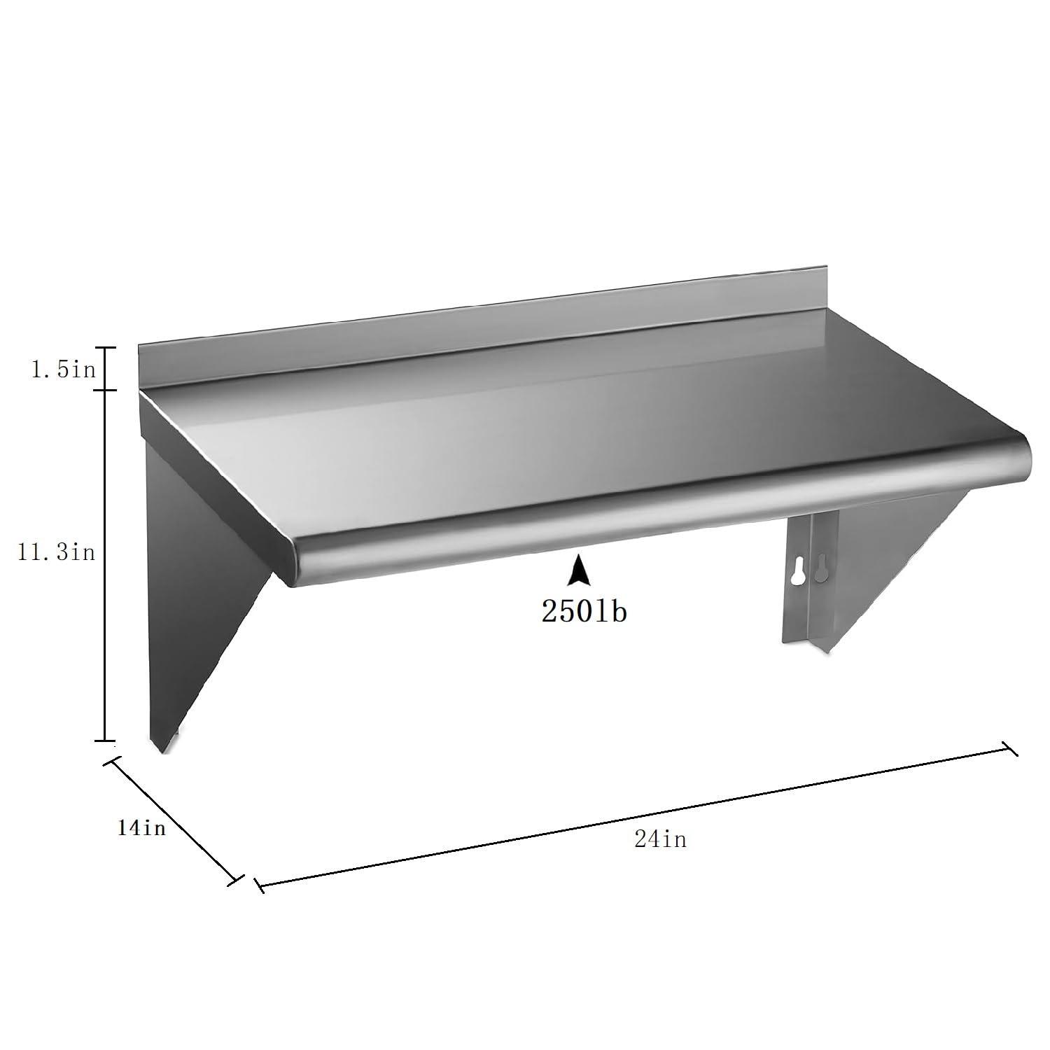 GRIDMANN NSF Stainless Steel Wall-Mount Shelf by Latitude Run