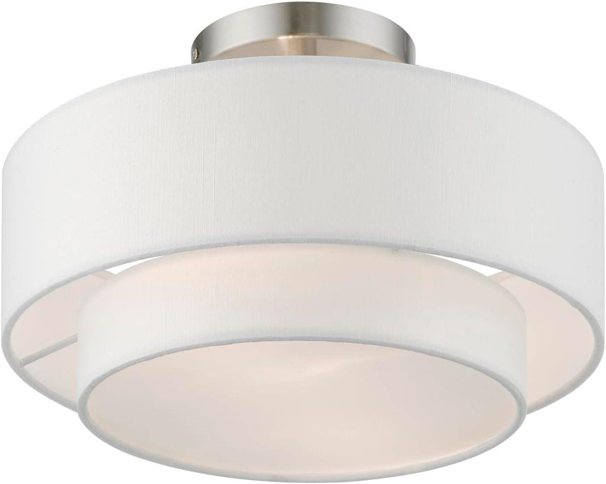 Livex Lighting Meridian 2 - Light Semi-Flush Mount in  Brushed Nickel