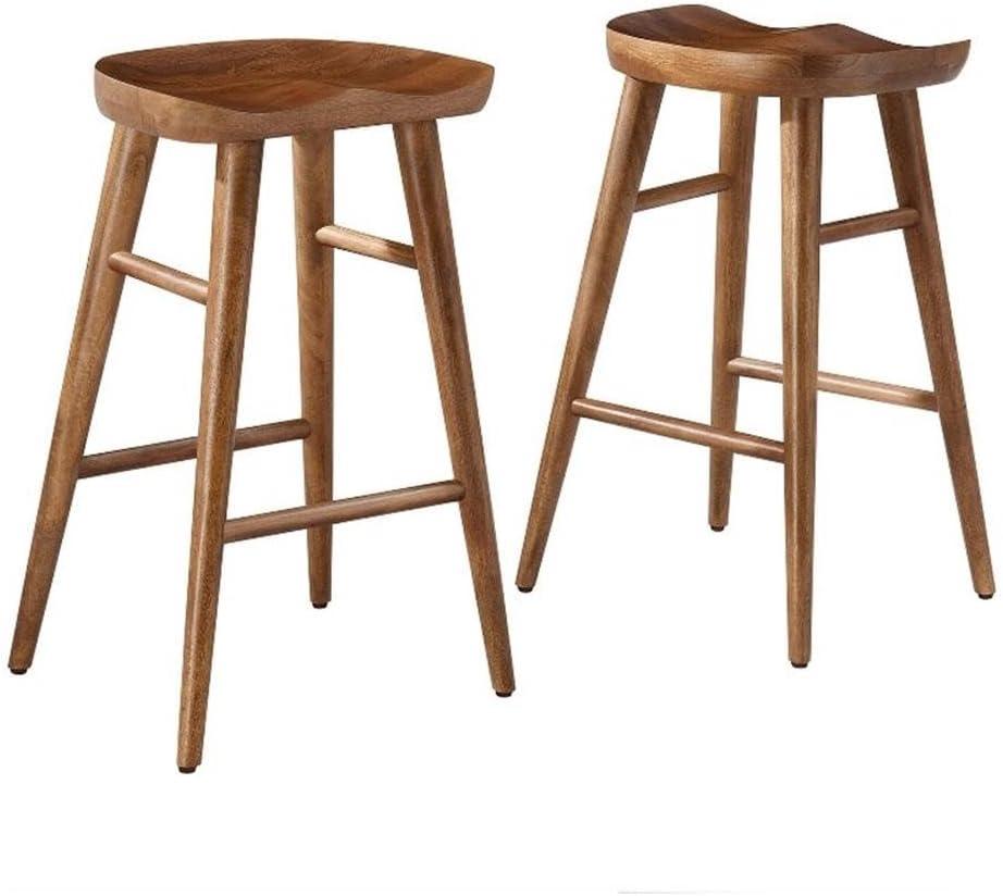 Modway EEI-6739-WAL Saville Backless Wood Counter Stools - Set of 2, Walnut