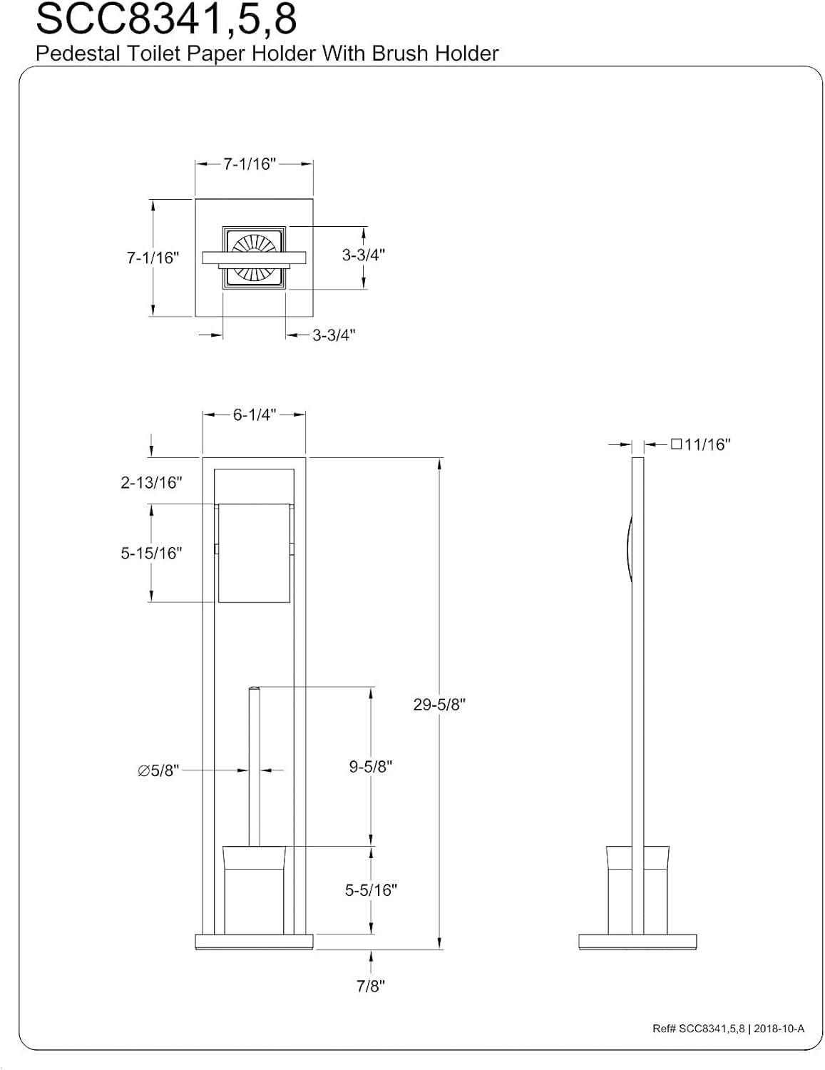 Kingston Brass Scc834 Edenscape Free Standing Spring Bar Toilet Paper Holder - Nickel