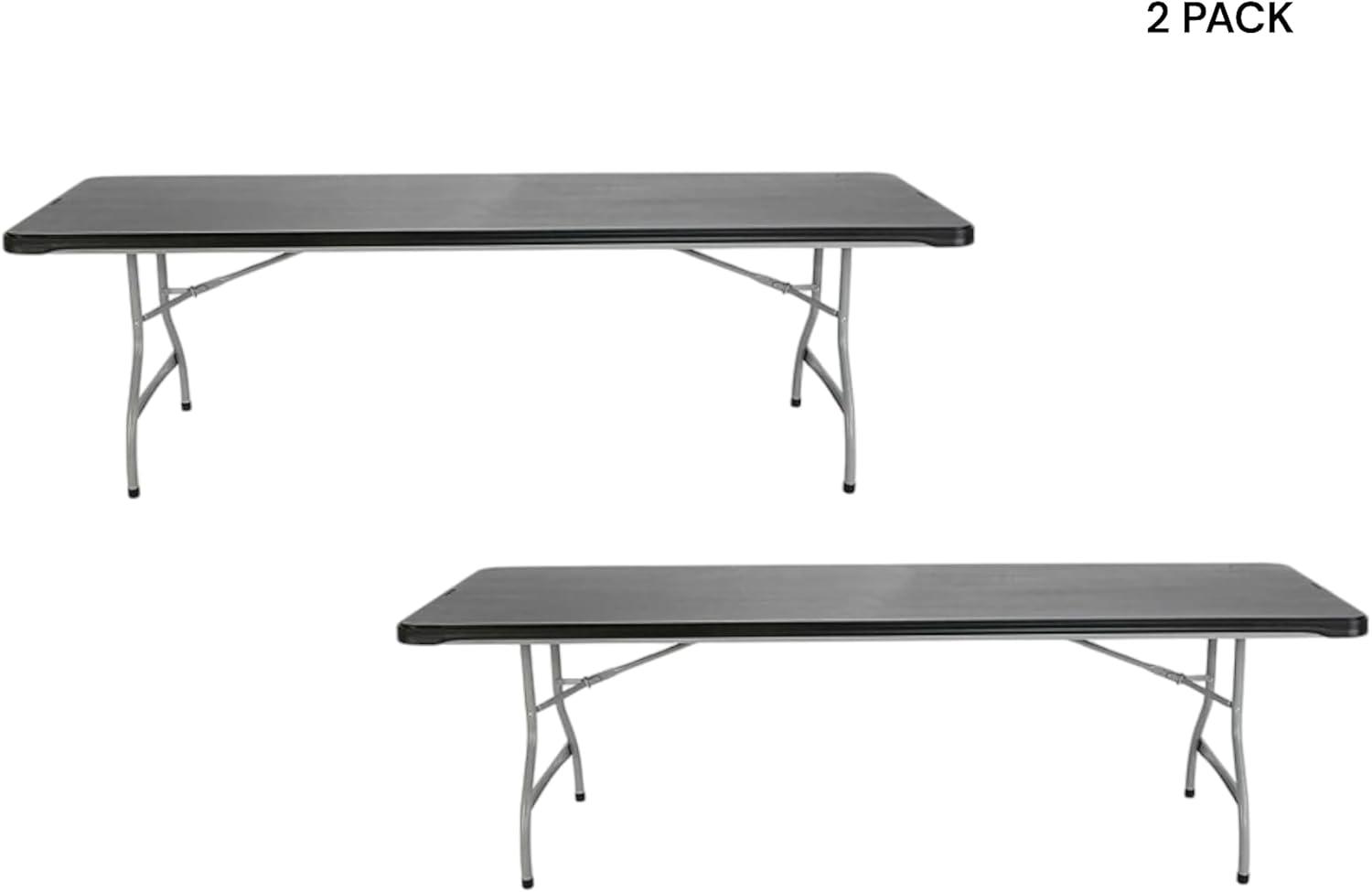 Lifetime 8 Foot Rectangle Folding Table, Indoor/Outdoor Commercial Grade, White Granite (22980)