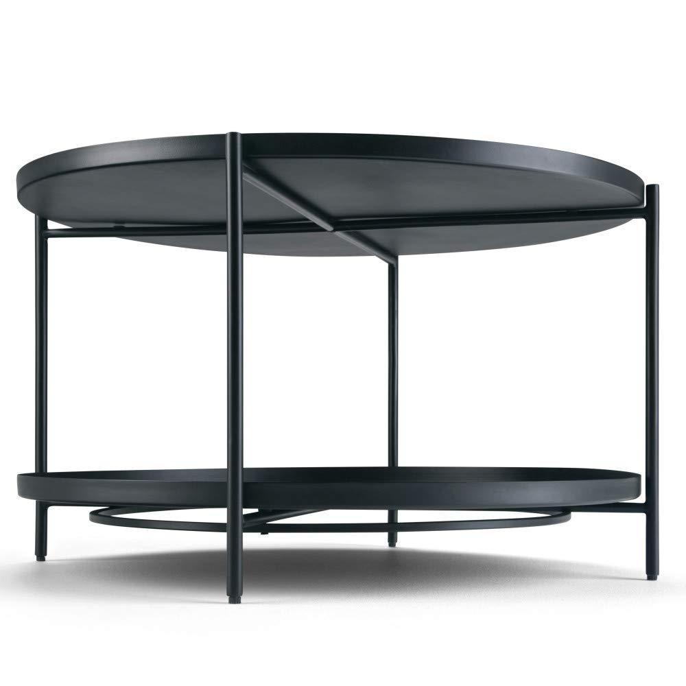 Monet Industrial 32 inch Wide Metal Metal Coffee Table in Black
