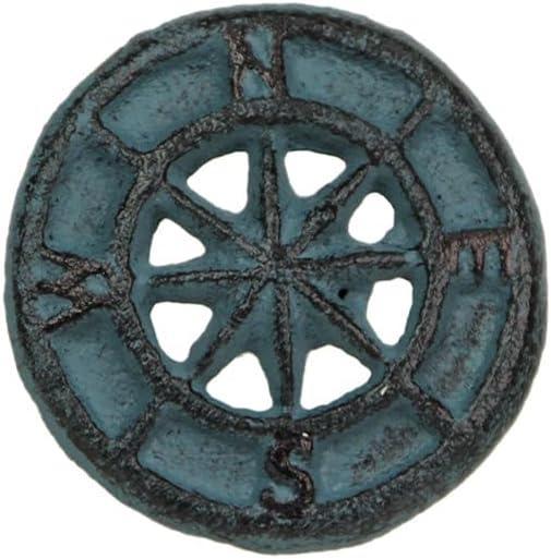 Zeckos Set Of 12 Light Blue Cast Iron Compass Rose Drawer Pulls Cabinet Hardware Knobs (Set of 12)