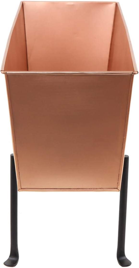 Urban Elegance 24" Satin Copper Flower Box with Iron Stand