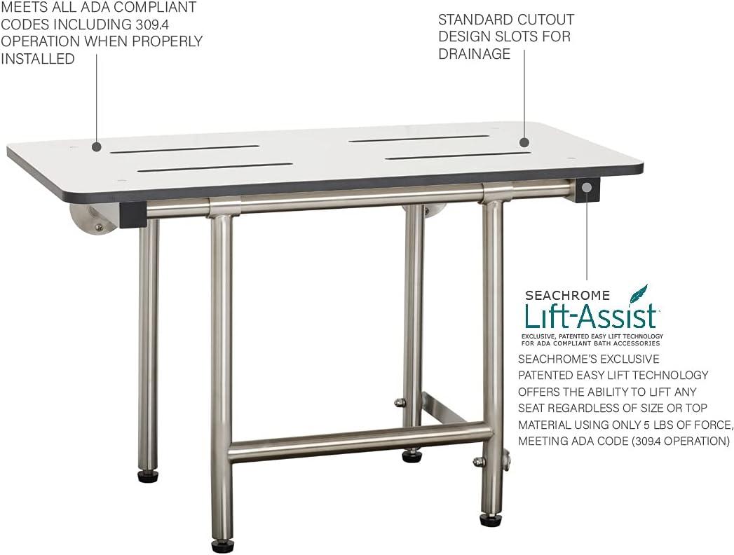 Seachrome White Bariatric Transfer Bench Seat with Legs