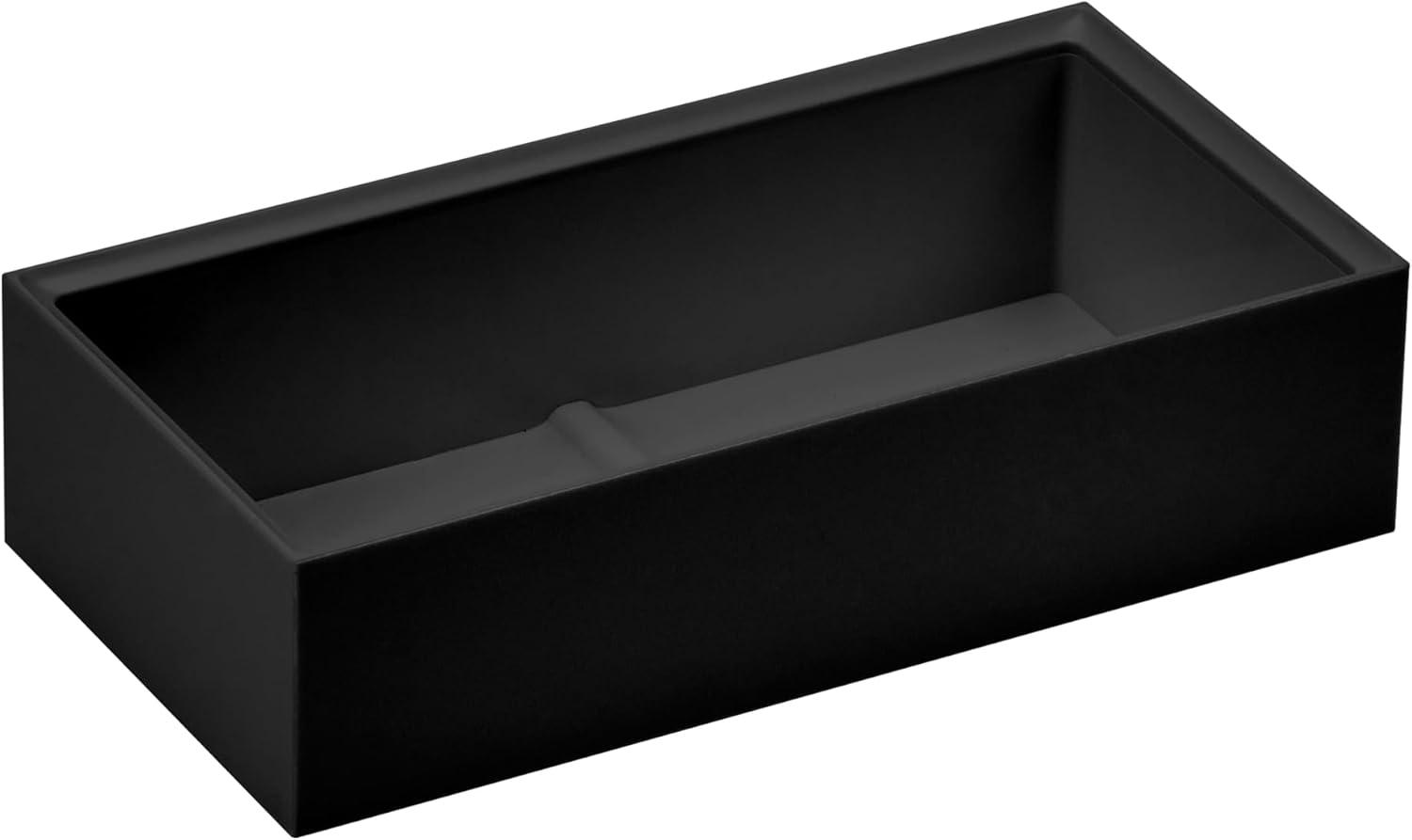 Black Stackable Desk Organizer Tray with Divider