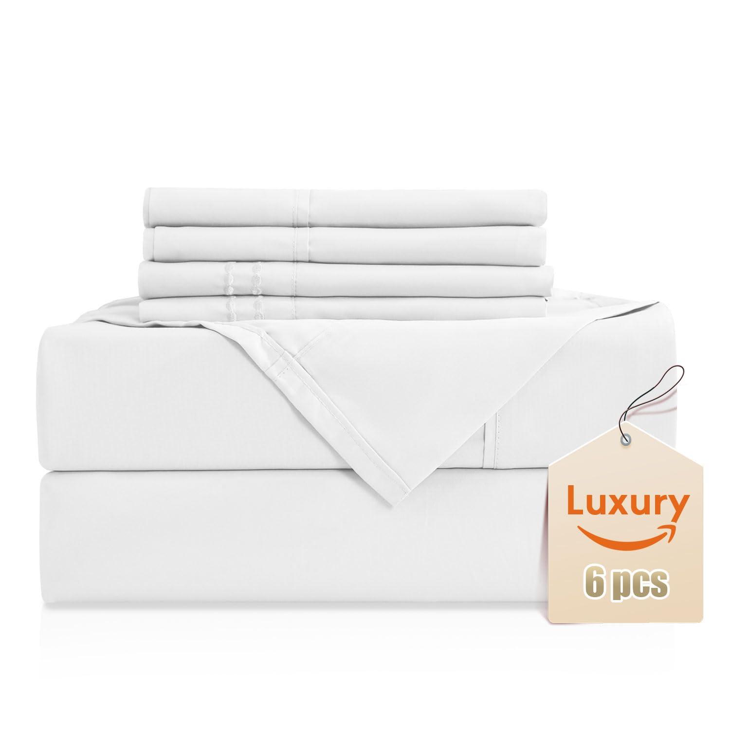 Modern Threads Modern Threads 6-Piece Bed Sheet Set, Deep Pocket, Ultra Soft Microfiber, Cool & Breathable