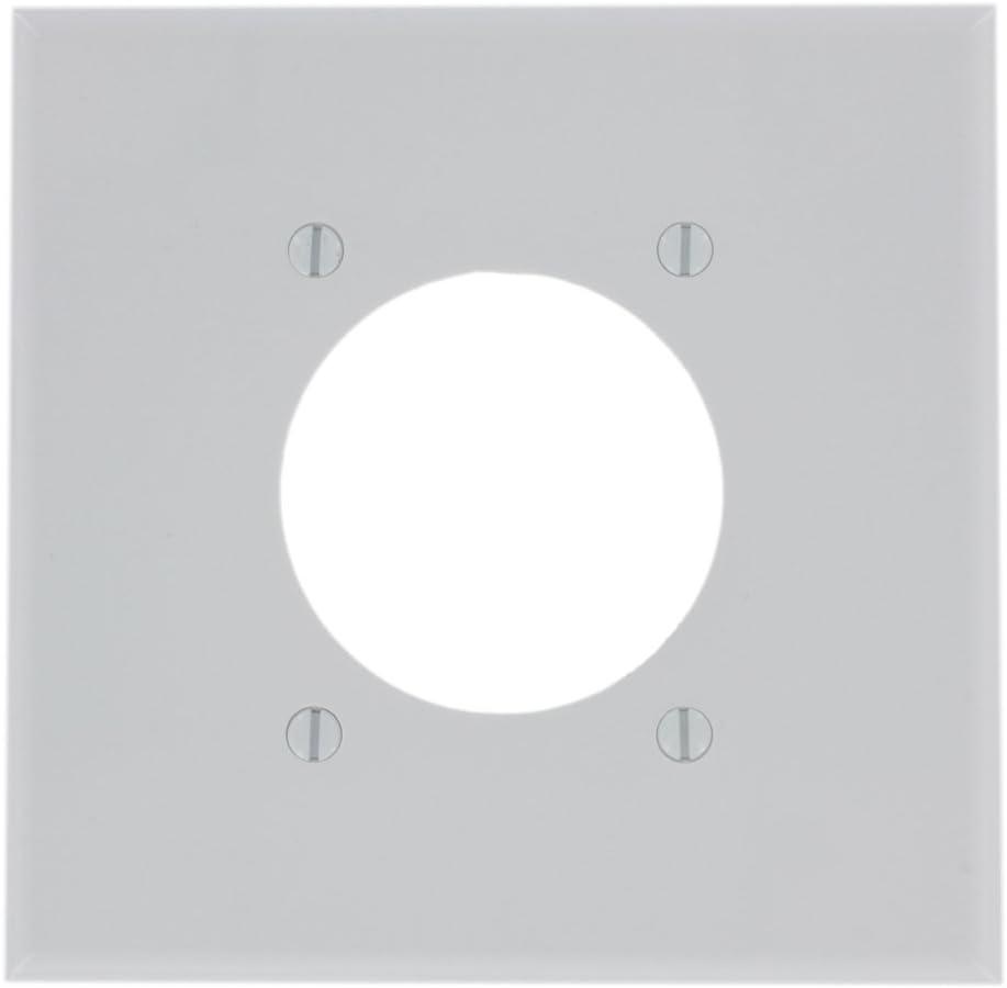 White Thermoset 2-Gang Flush Mount Wall Plate