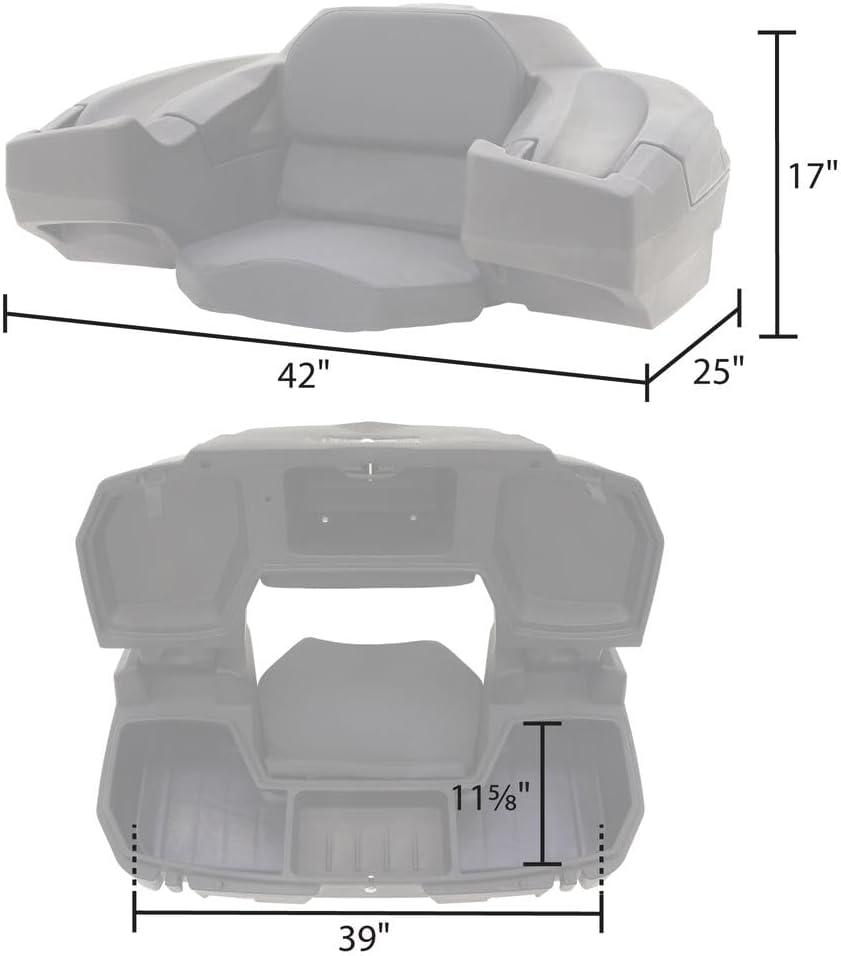 Black Polyethylene ATV Rear Rack Cargo Box with Cushioned Seat