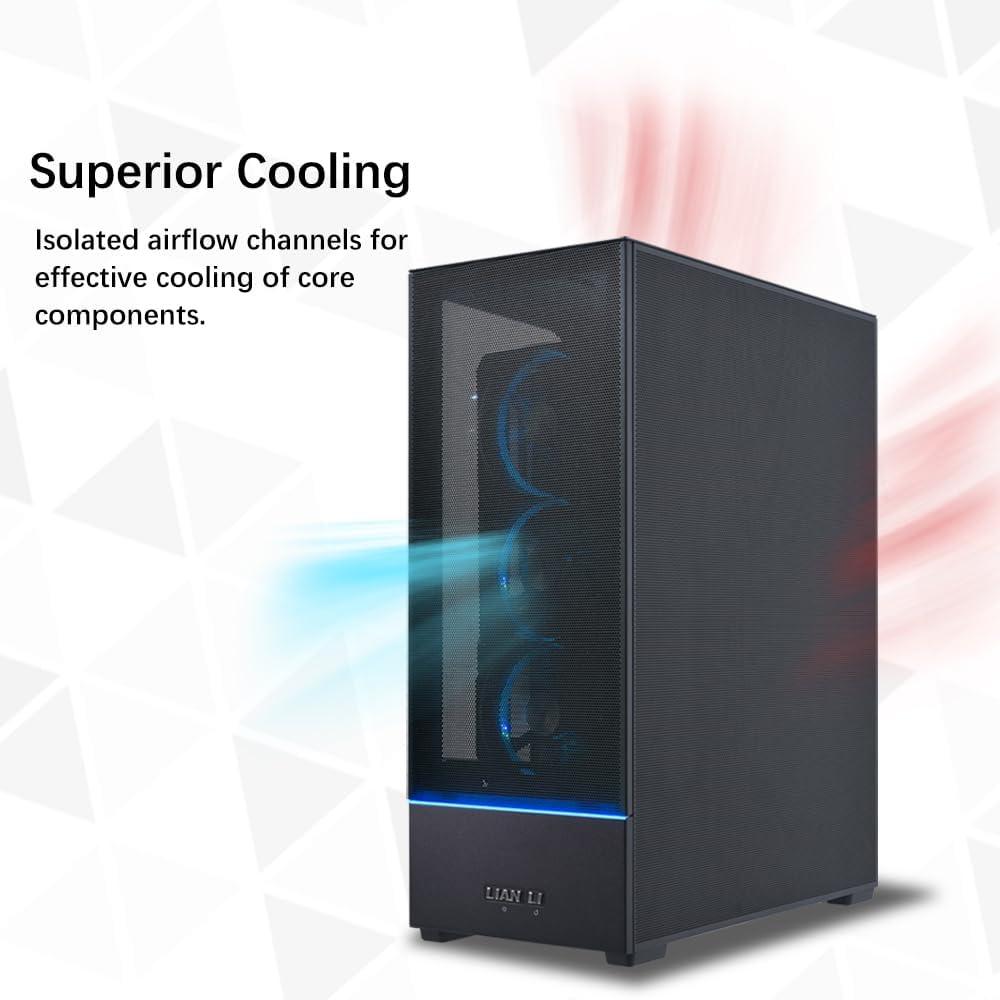 Lian Li  Black Steel & Tempered Glass ATX Mid Tower Computer Case