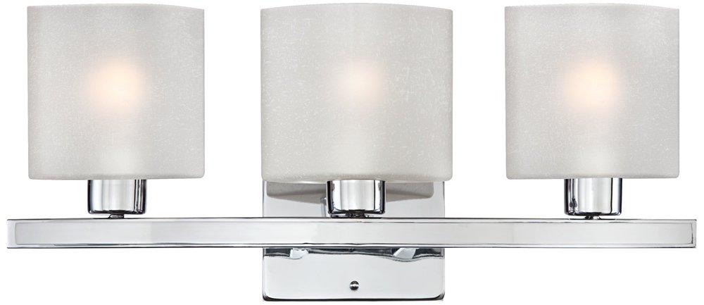 Possini Euro Design Modern Wall Light Chrome Hardwire 23 1/2" 3-Light Fixture White Linen Glass for Bedroom Bathroom Vanity Reading Living Room House
