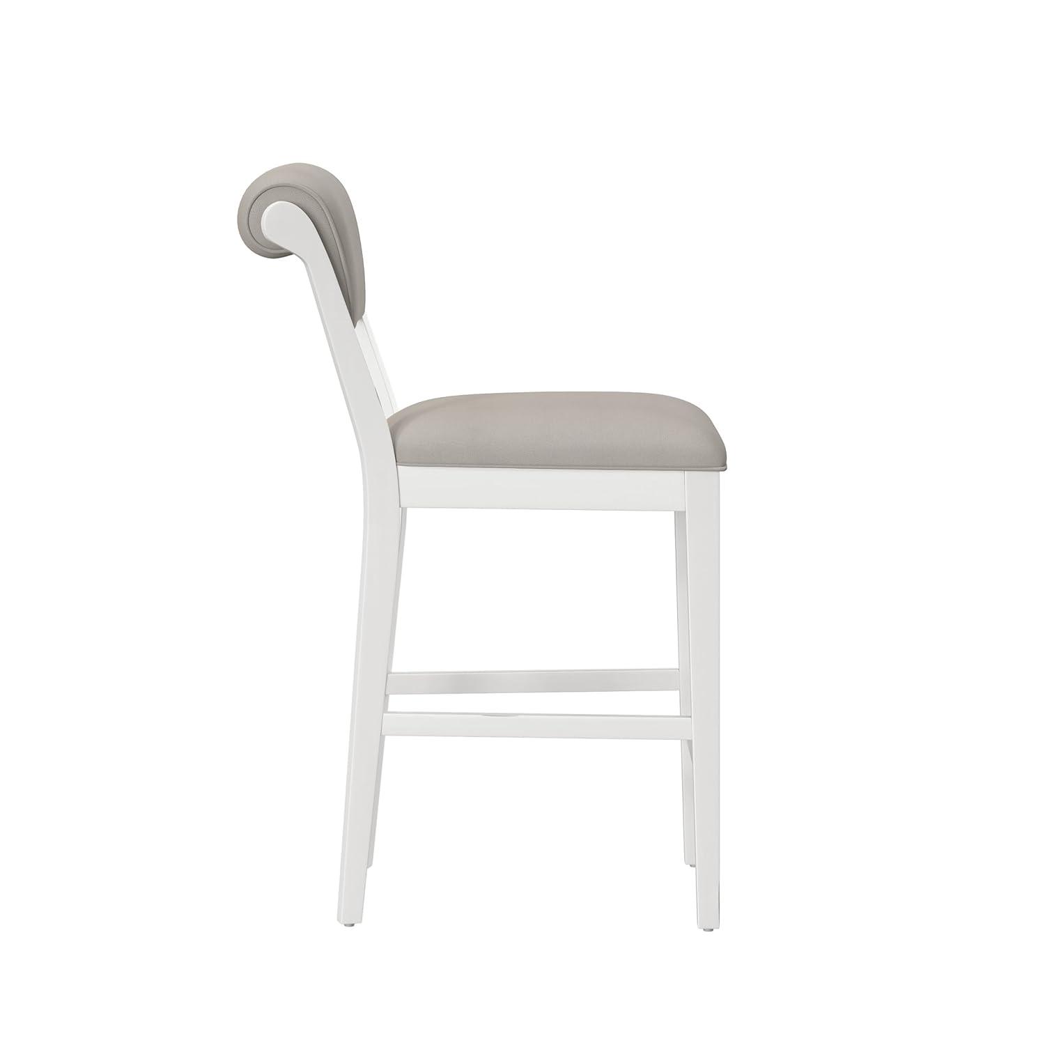 Clarion Wood and Upholstered Panel Back Counter Height Stool Sea White - Hillsdale Furniture