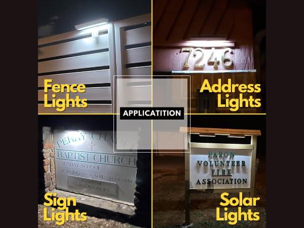 Warm White LED Solar Powered Outdoor Address Light