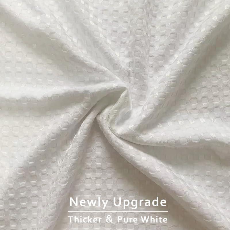 White Quilted Cotton Bed Skirt with 16" Drop for King Beds