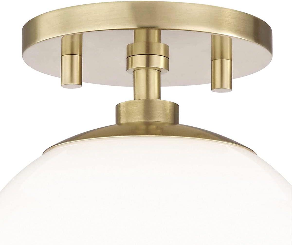 Mitzi Stella 1 - Light Semi-Flush Mount in  Aged Brass White Shade