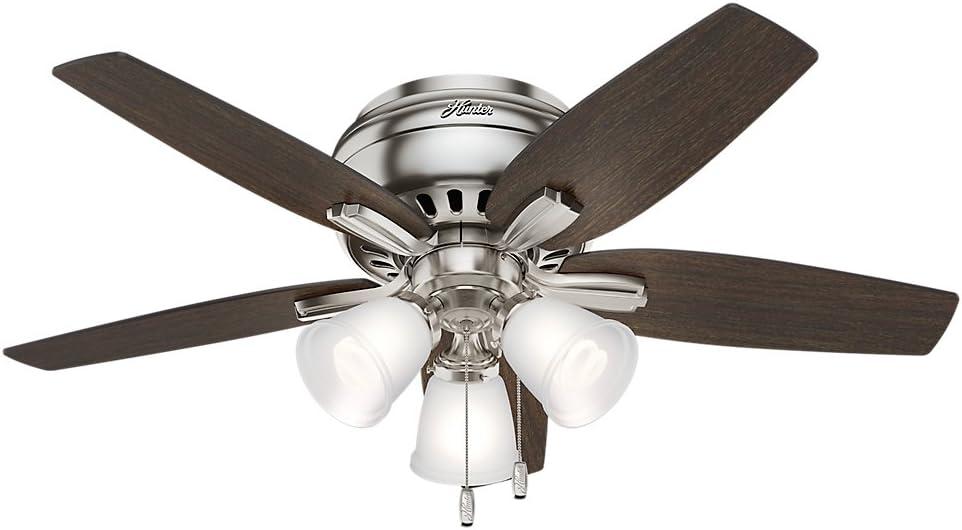 Hunter Fan Newsome 42" 5 - Blade Traditional Indoor Flush Mount Ceiling Fan with Lights and Pull Chains