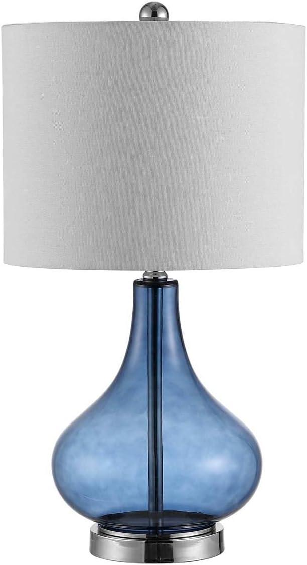 Brooks 24-inch Blue Glass Table Lamp with White Shade