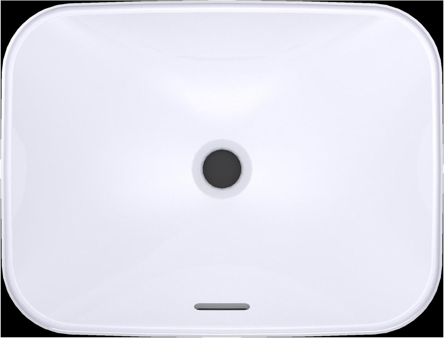 Arvina™ Vitreous China Rectangular Vessel Bathroom Sink with Overflow
