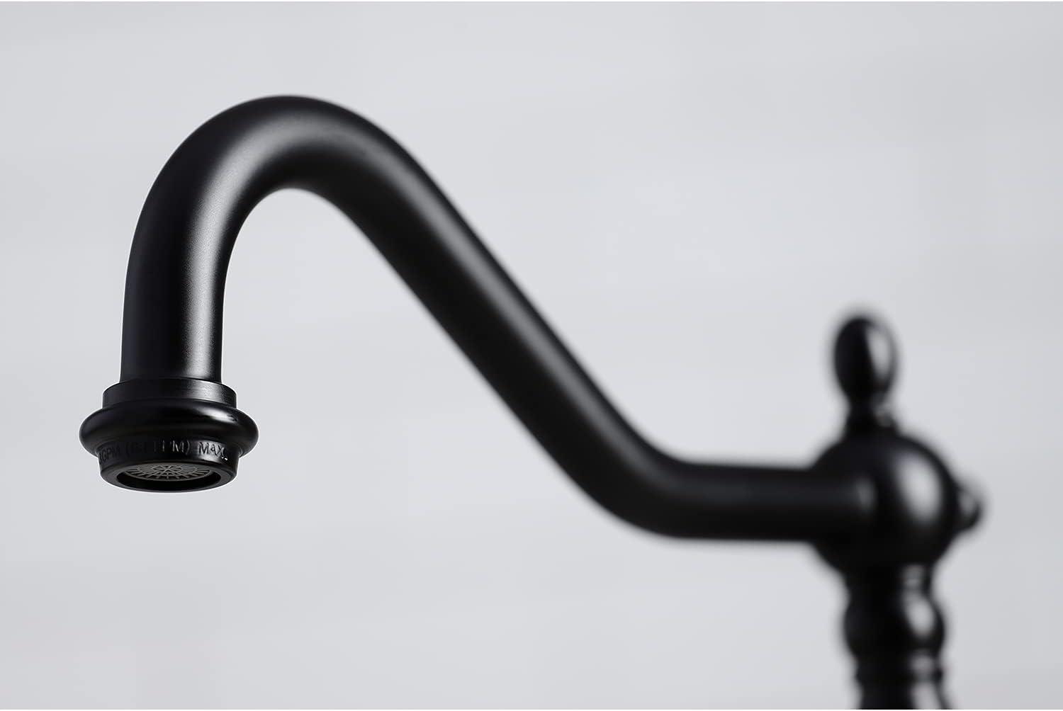 Kingston Brass Kb179.Albs Heritage 1.8 GPM Widespread Kitchen Faucet - Black