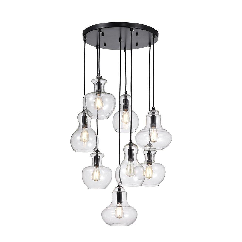 Beveen Round 8-Light Glass Gourde Lamp Collection