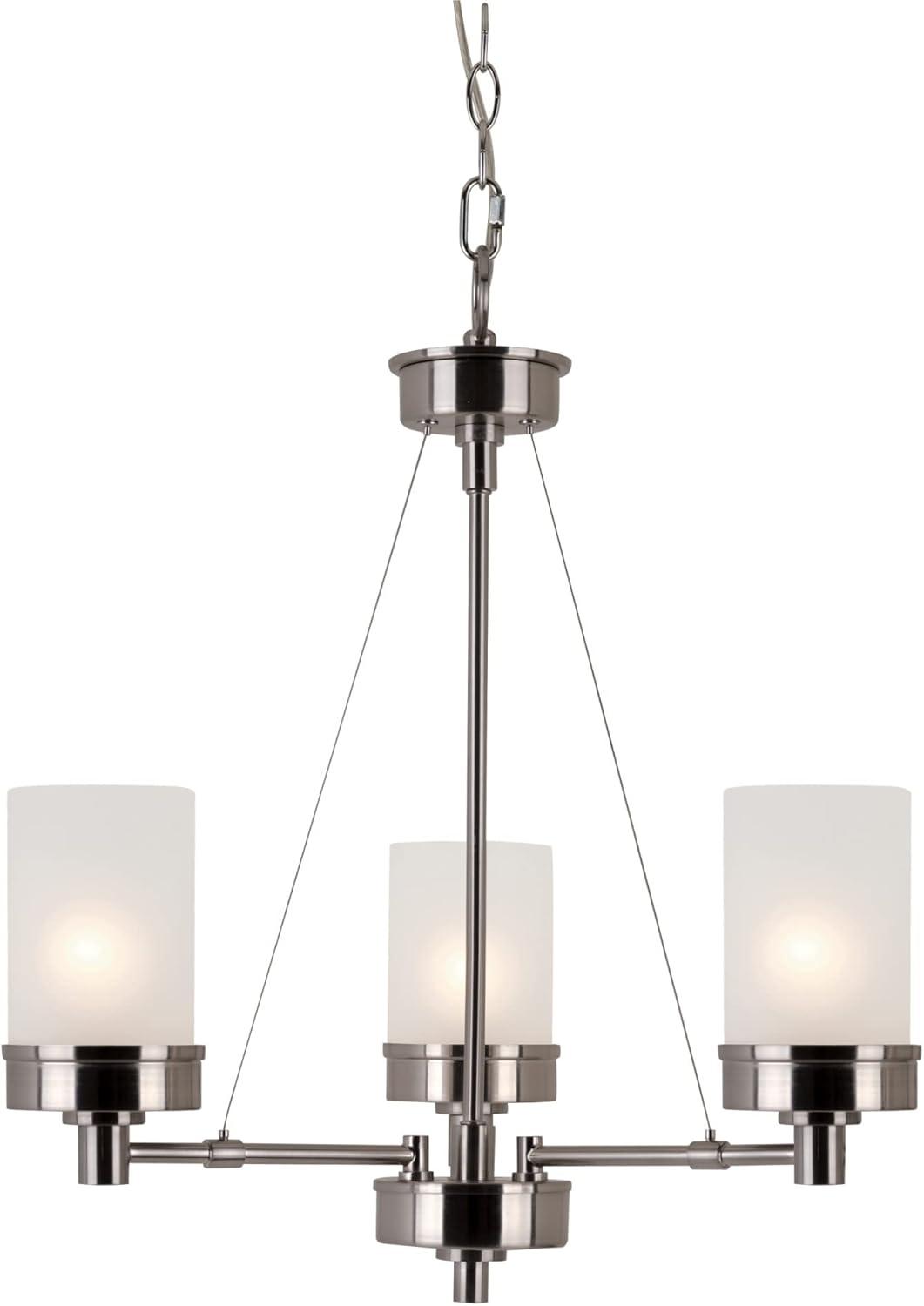 Fusion Urban Swag 22" Brushed Nickel Outdoor Chandelier with Frosted Glass Shades