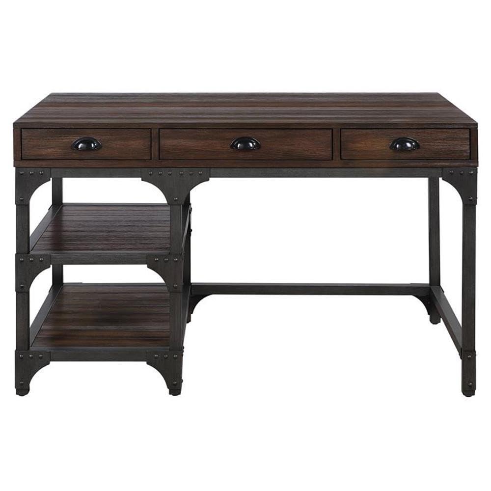 ACME Gorden Writing Desk in Espresso Oak and Antique Black