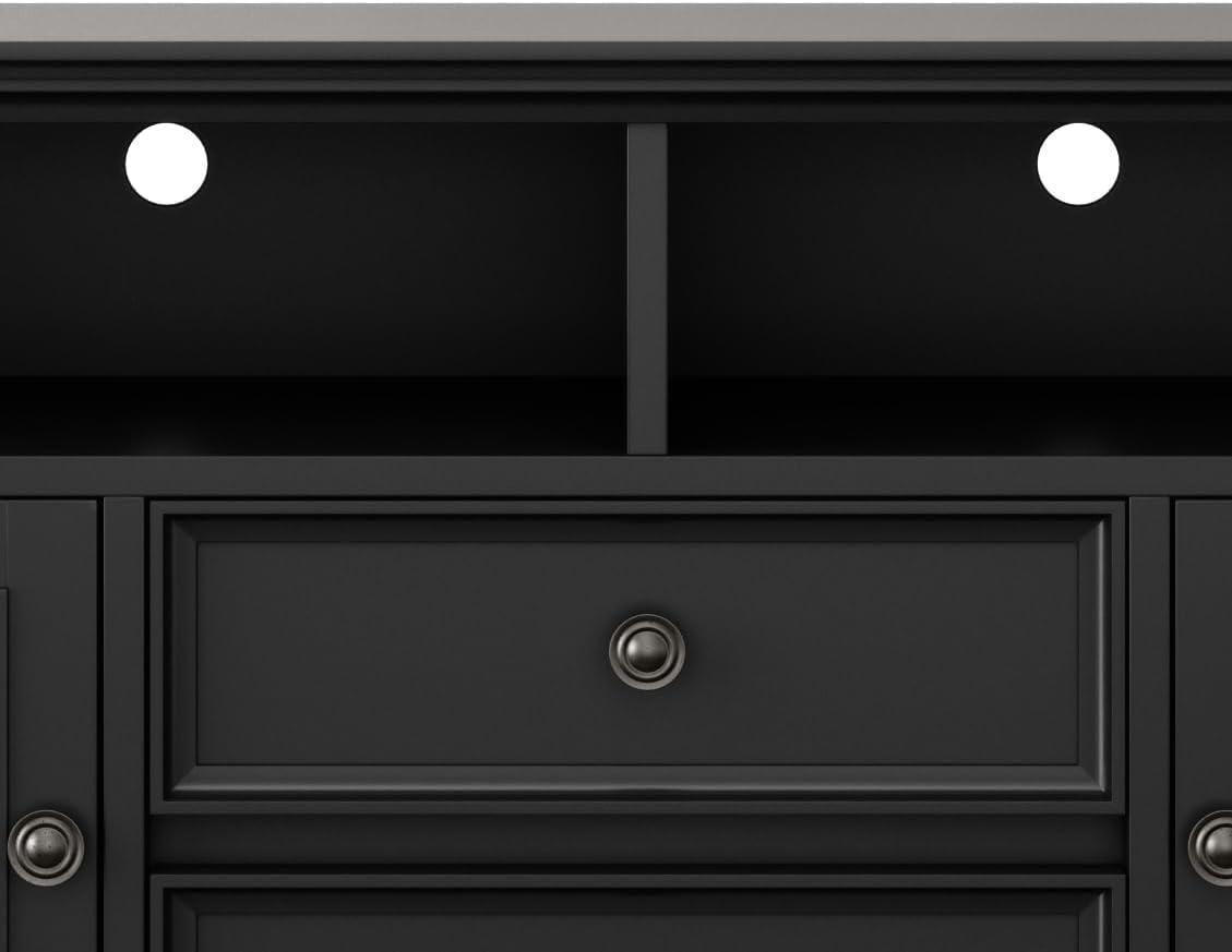 Simpli Home Amherst 72" Solid Wood TV Stand in Black