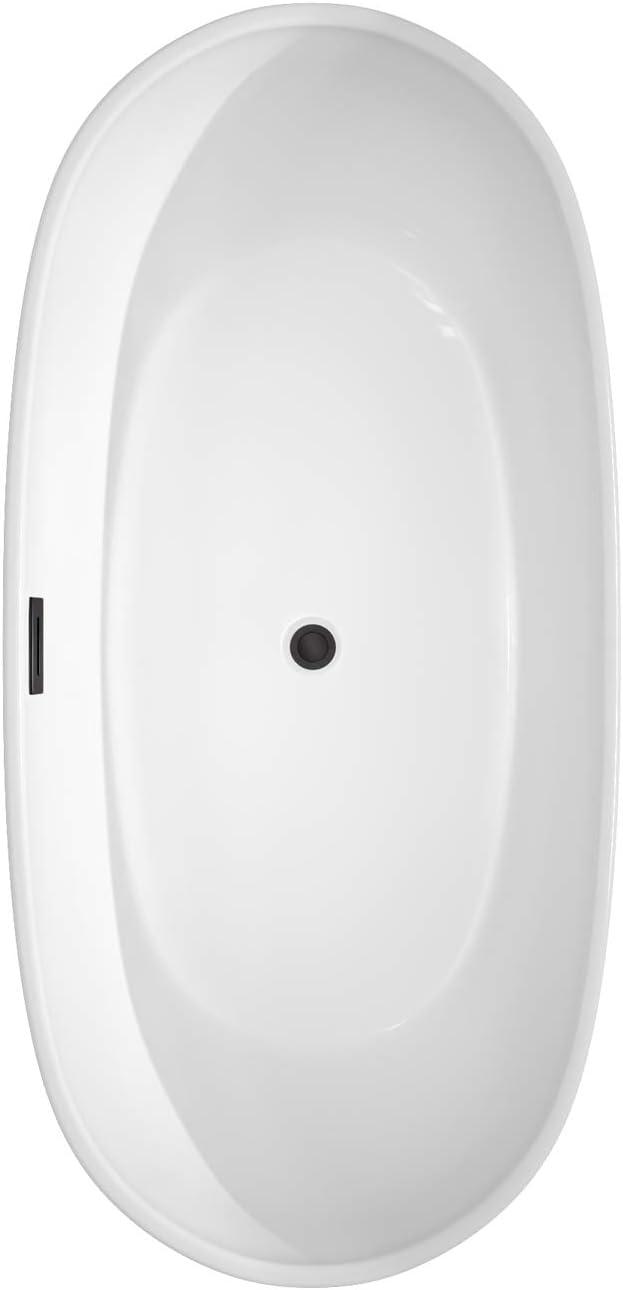 Wyndham Collection WCOBT101465MBTRIM Rebecca 65'' x 32'' Freestanding Soaking Acrylic Bathtub