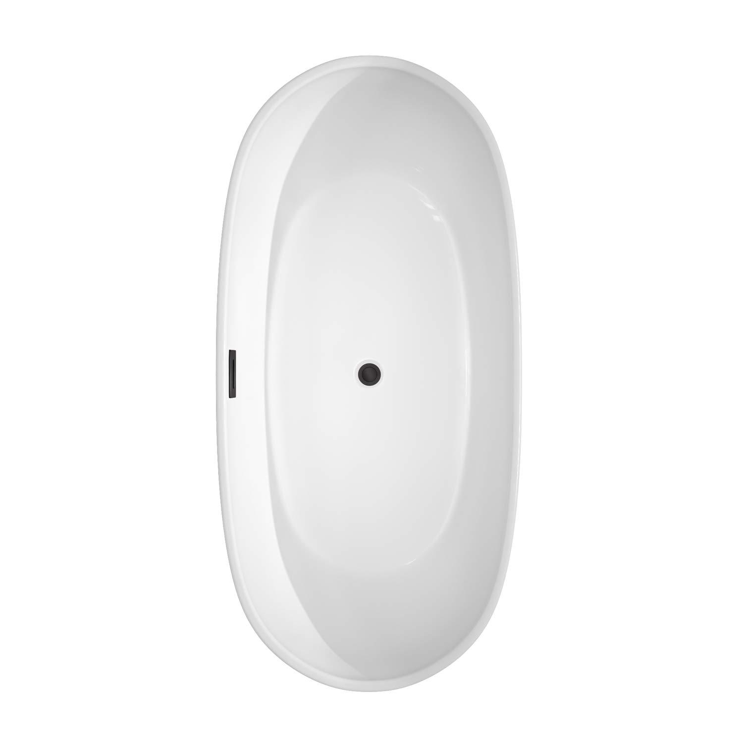 Wyndham Collection WCOBT101465MBTRIM Rebecca 65'' x 32'' Freestanding Soaking Acrylic Bathtub