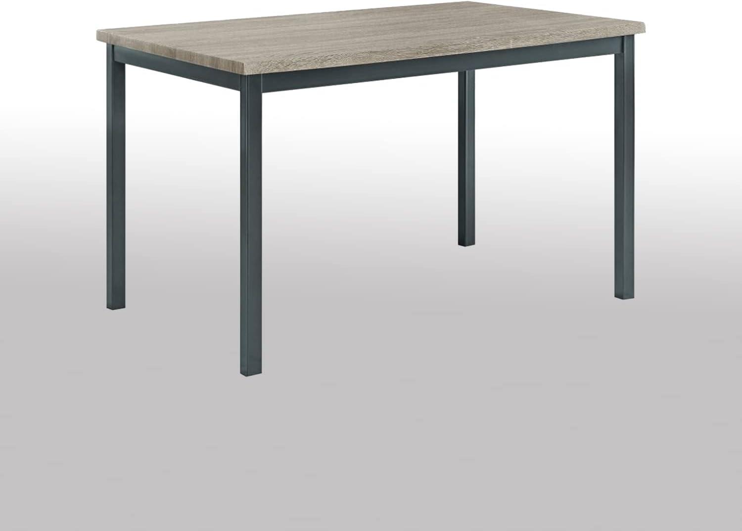 Grey and Black Rectangular Wood Dining Table for Six