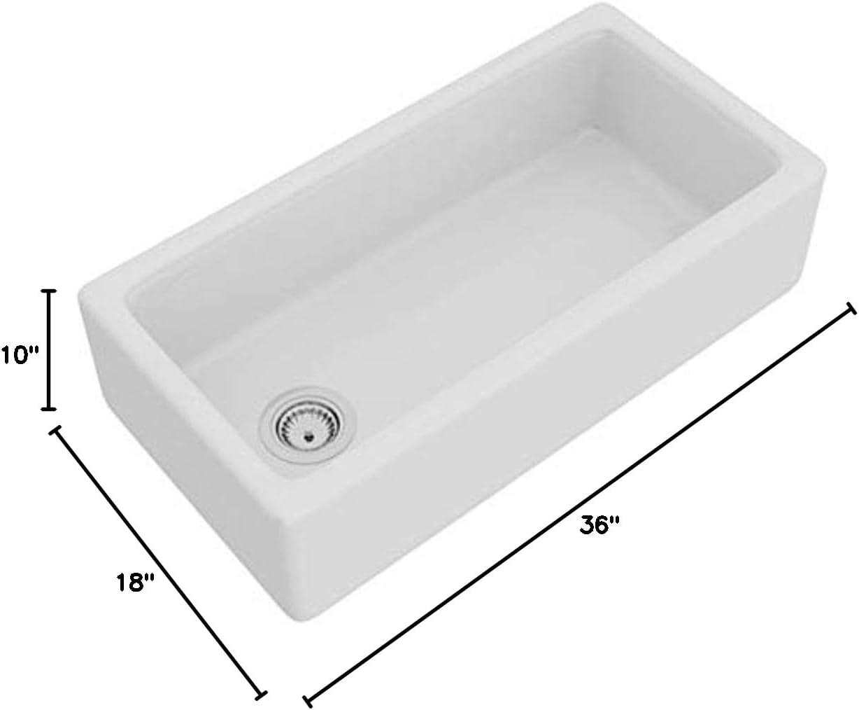 Lancaster 36" Single Bowl Farmhouse Apron Front Fireclay Kitchen Sink