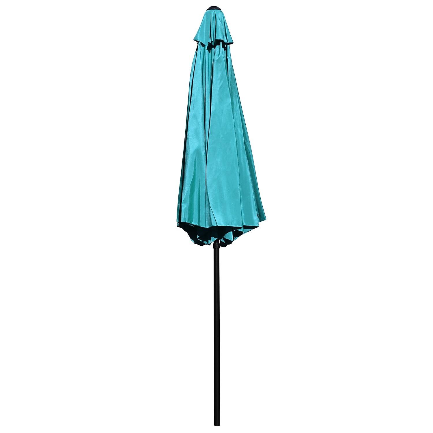 Flash Furniture Teal 9 FT Round Umbrella with 1.5" Diameter Aluminum Pole with Crank and Tilt Function