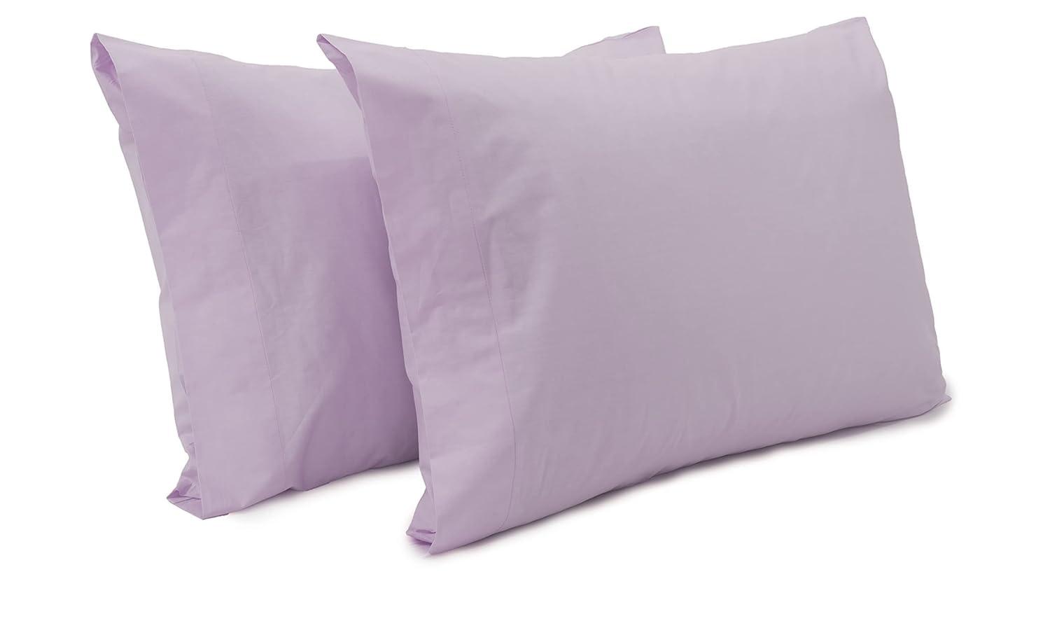 Superity Linen Queen Pillow Cases - 2 Pack - 100% Premium Cotton - Open Enclosure - Lavender