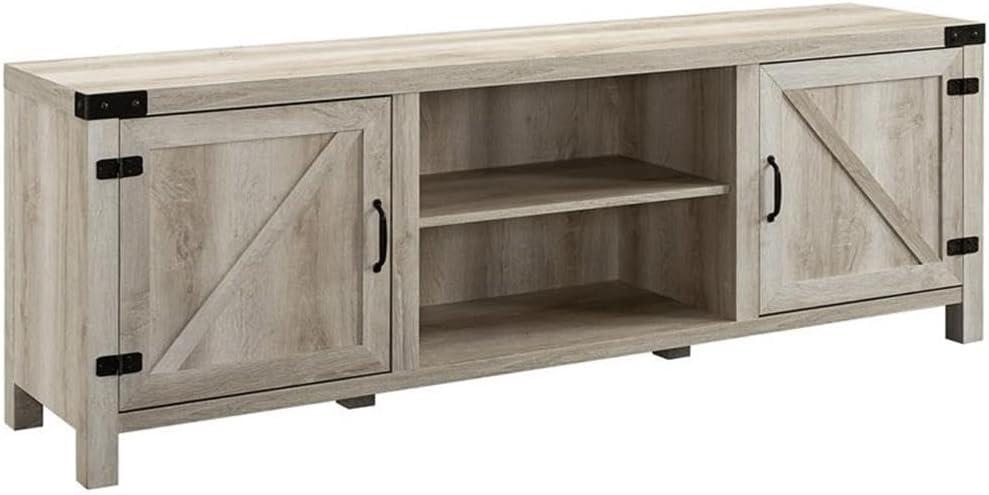 Home Square 4 Piece Set with TV Stand, Coffee Table and 2 End Tables in Oak