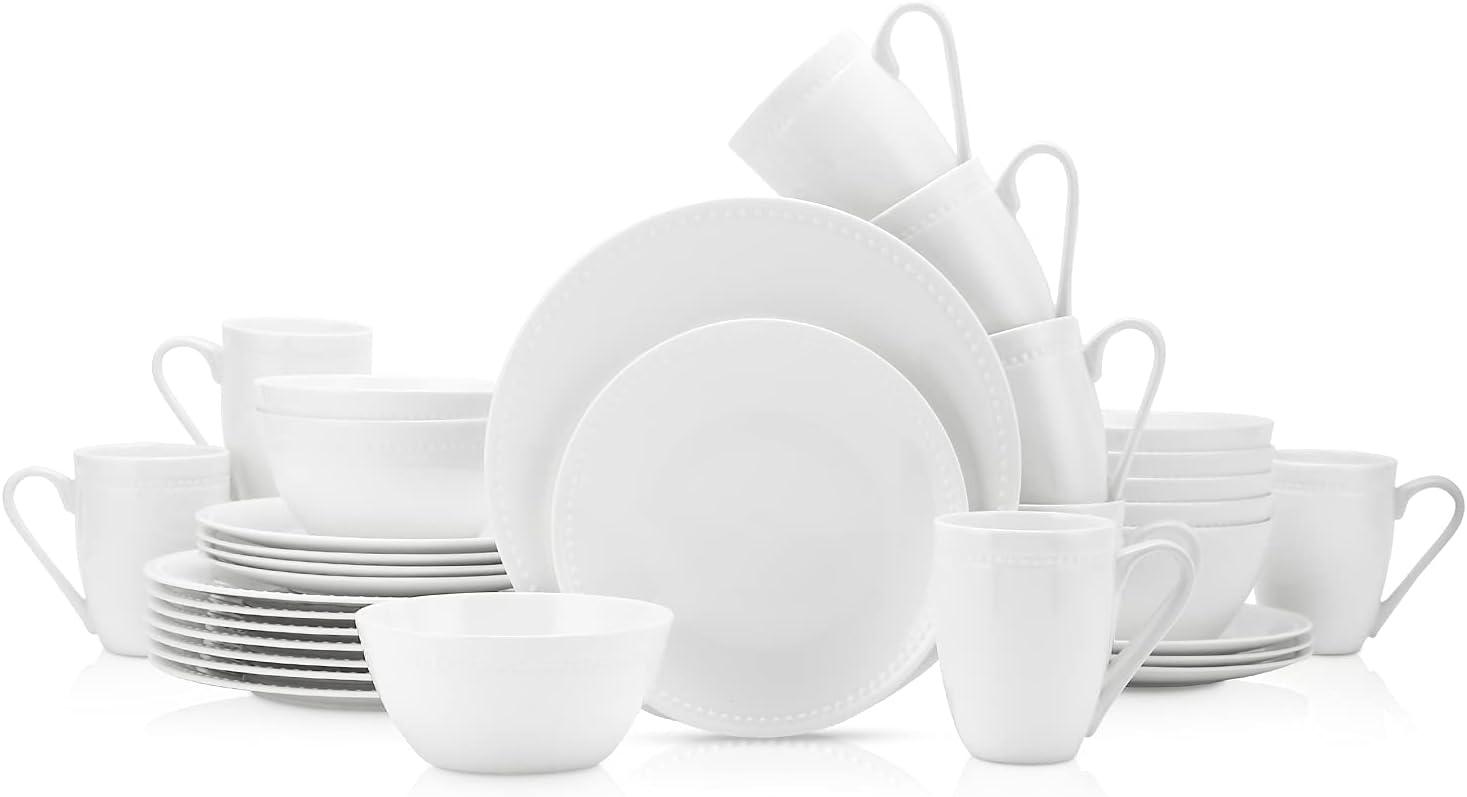 Stone Lain Ava 32-Piece Bone China Dinnerware Set, Service for 8
