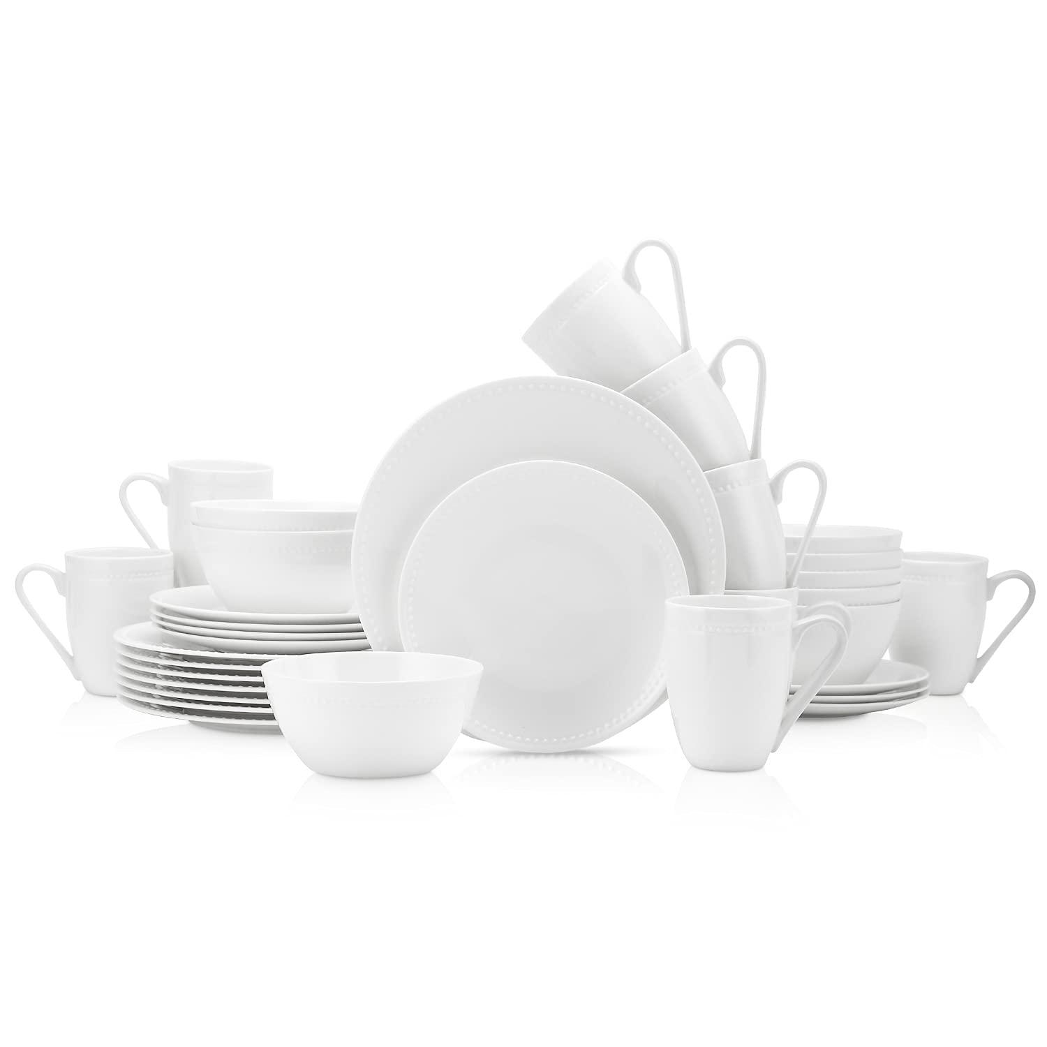 Stone Lain Ava 32-Piece Bone China Dinnerware Set, Service for 8