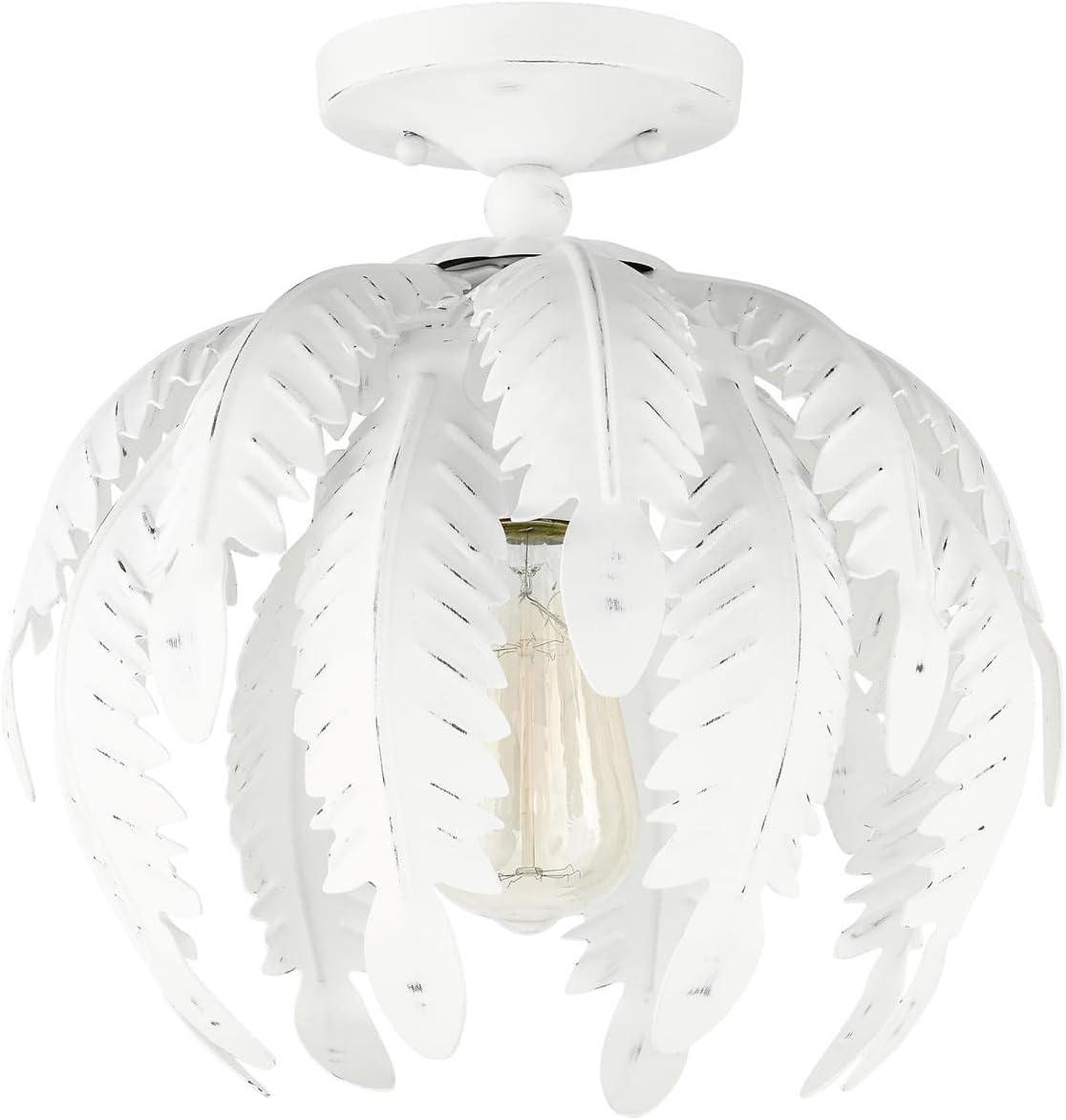 Livex Lighting Acanthus 1 - Light Semi-Flush Mount in  Antique White