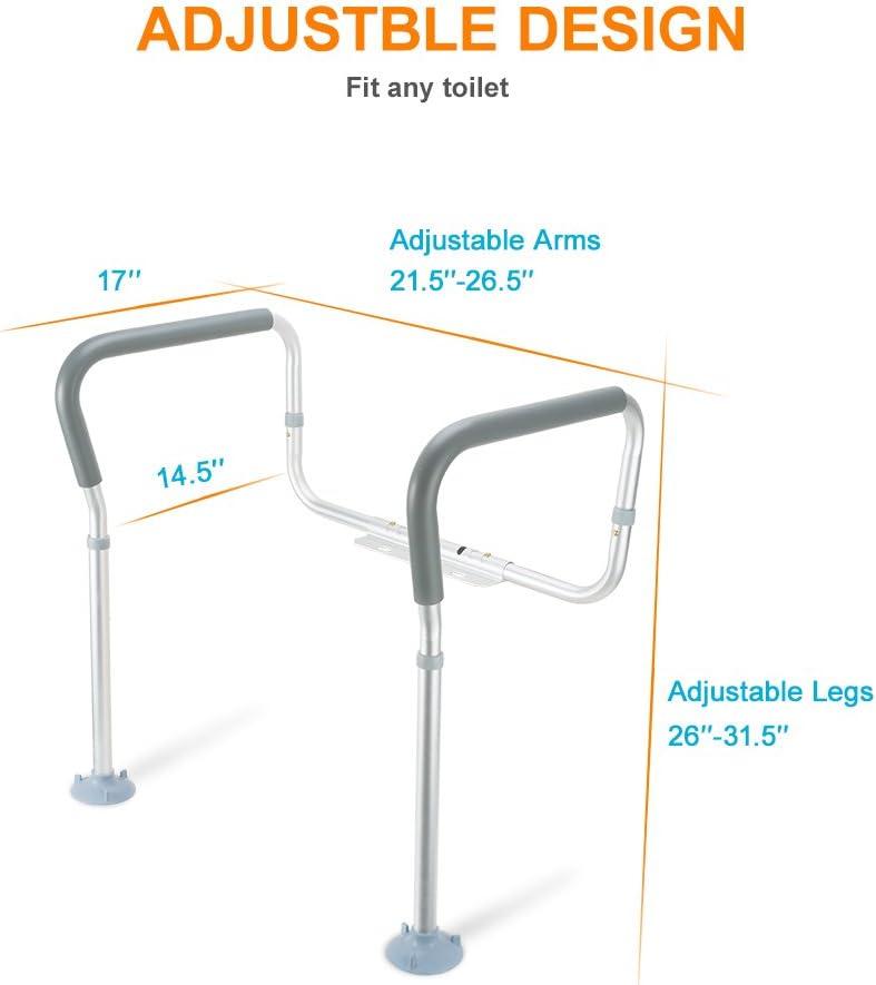 Adjustable Metal Toilet Safety Handrail for Elderly and Disabled