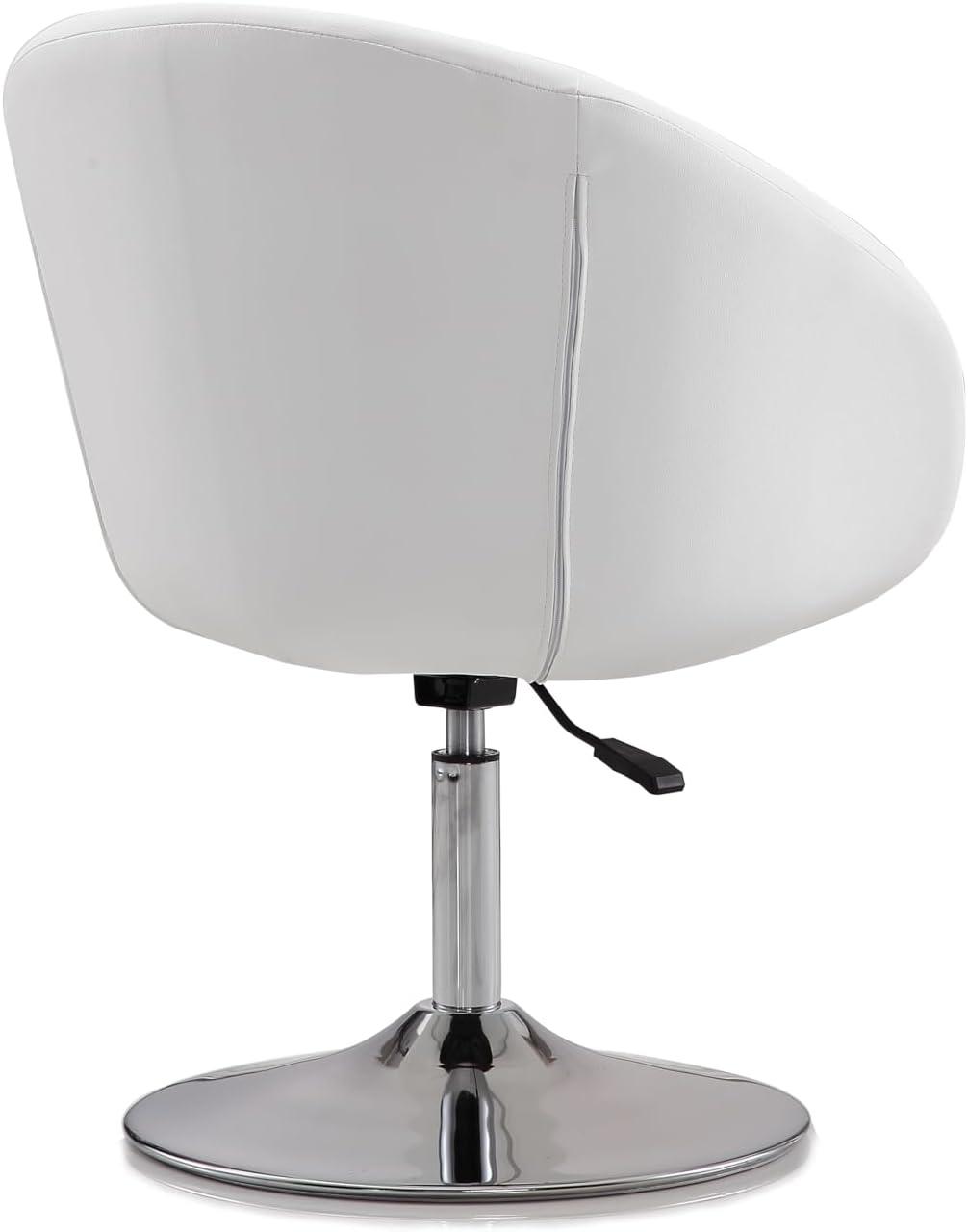 Faux Leather Swivel Barrel Chair