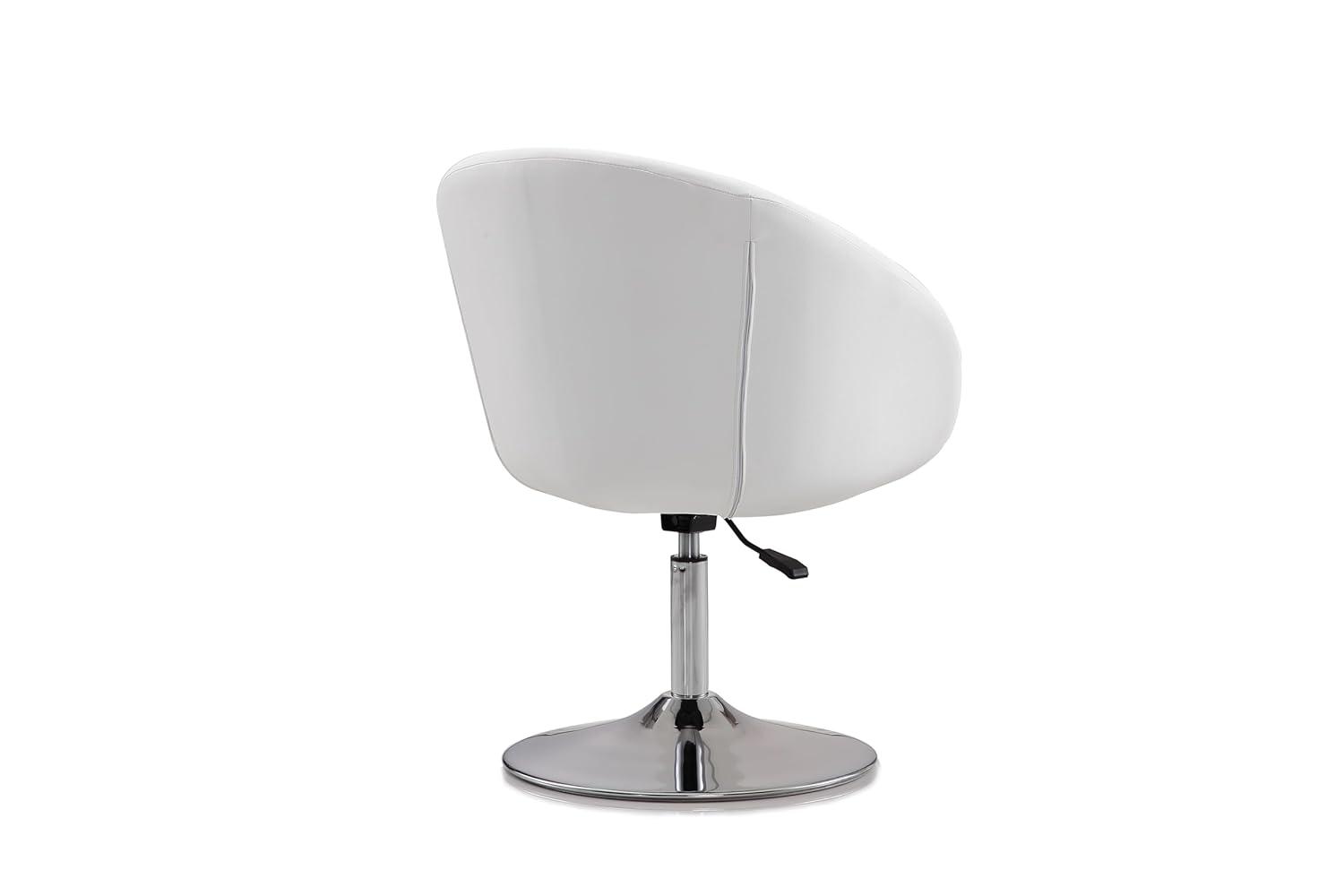 Faux Leather Swivel Barrel Chair
