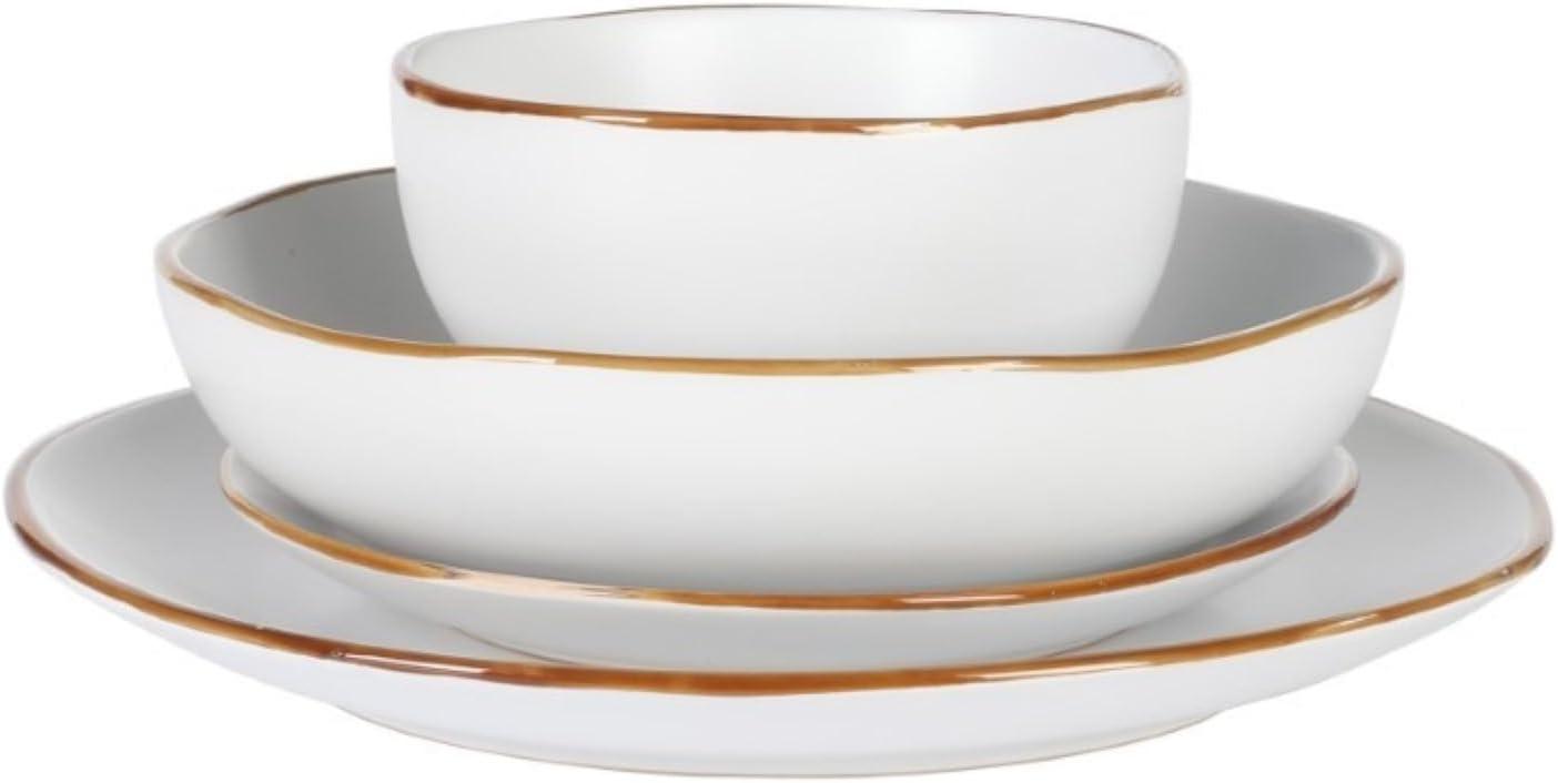 Gibson Home Gibson Home Hazeltine 16 Piece Plates and Bowls Dishes Stoneware Dinnerware Set
