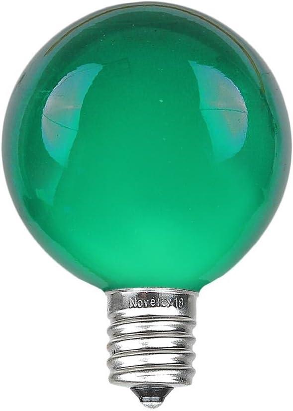Novelty Lights Green G40 Globe Hanging Outdoor String Light Replacement Bulbs E12 Candelabra Base 5 Watt