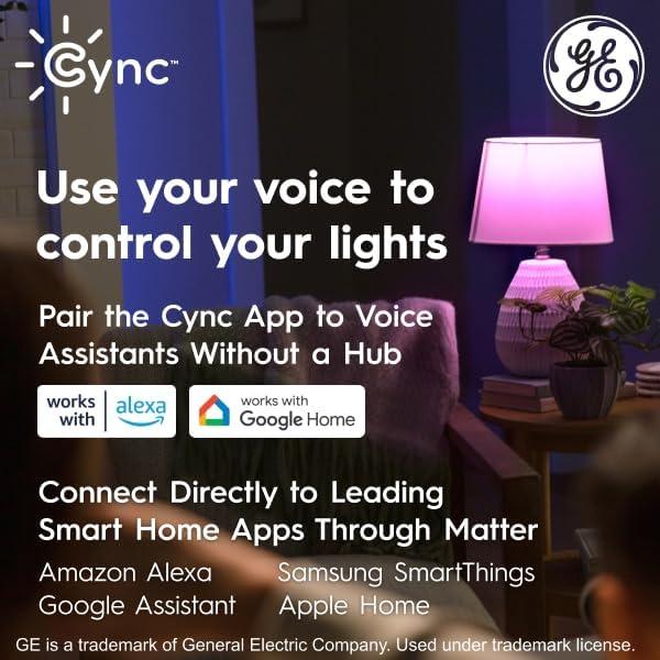 GE GE CYNC Smart LED Full Color Light Strip Power Supply 16': Multicolored Indoor Strip Lights, 1 Million Settings