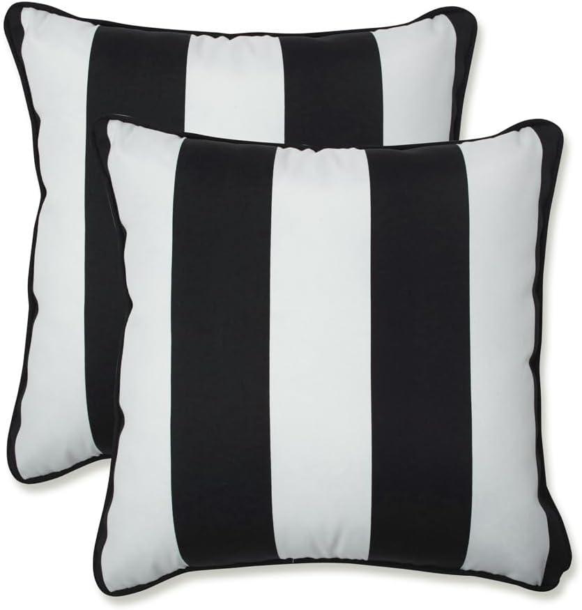 Cabana Stripe 2pc Outdoor Throw Pillows - Pillow Perfect