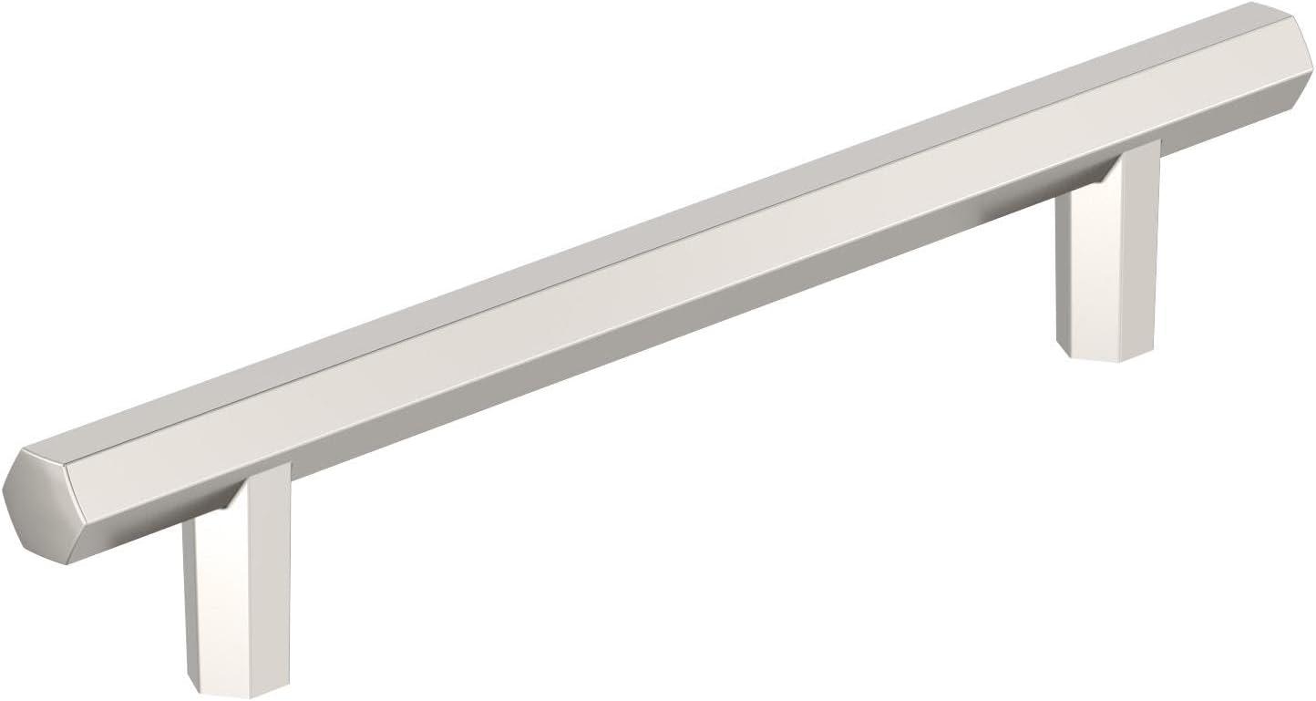 Amerock Caliber 5-1/16 inch (128mm) Center-to-Center Polished Nickel Cabinet Pull