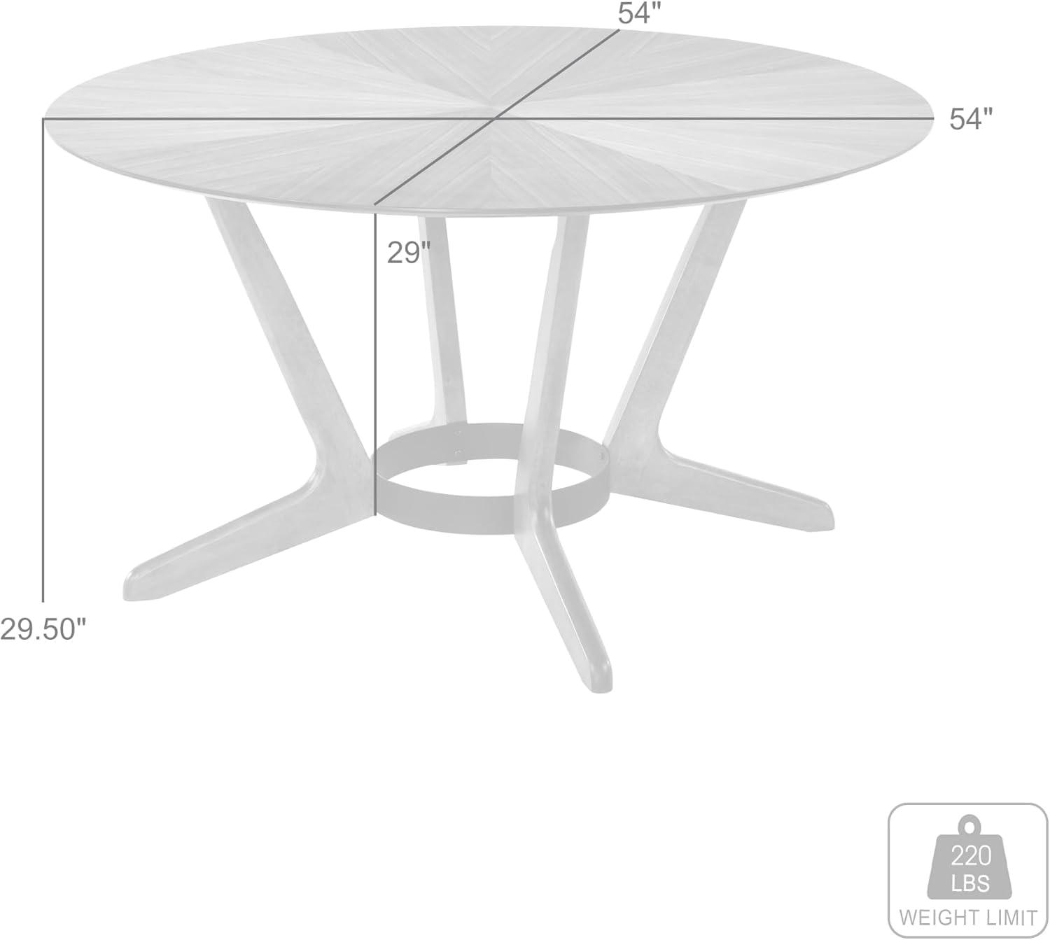 Santana Round Wood Dining Table in Walnut Finish