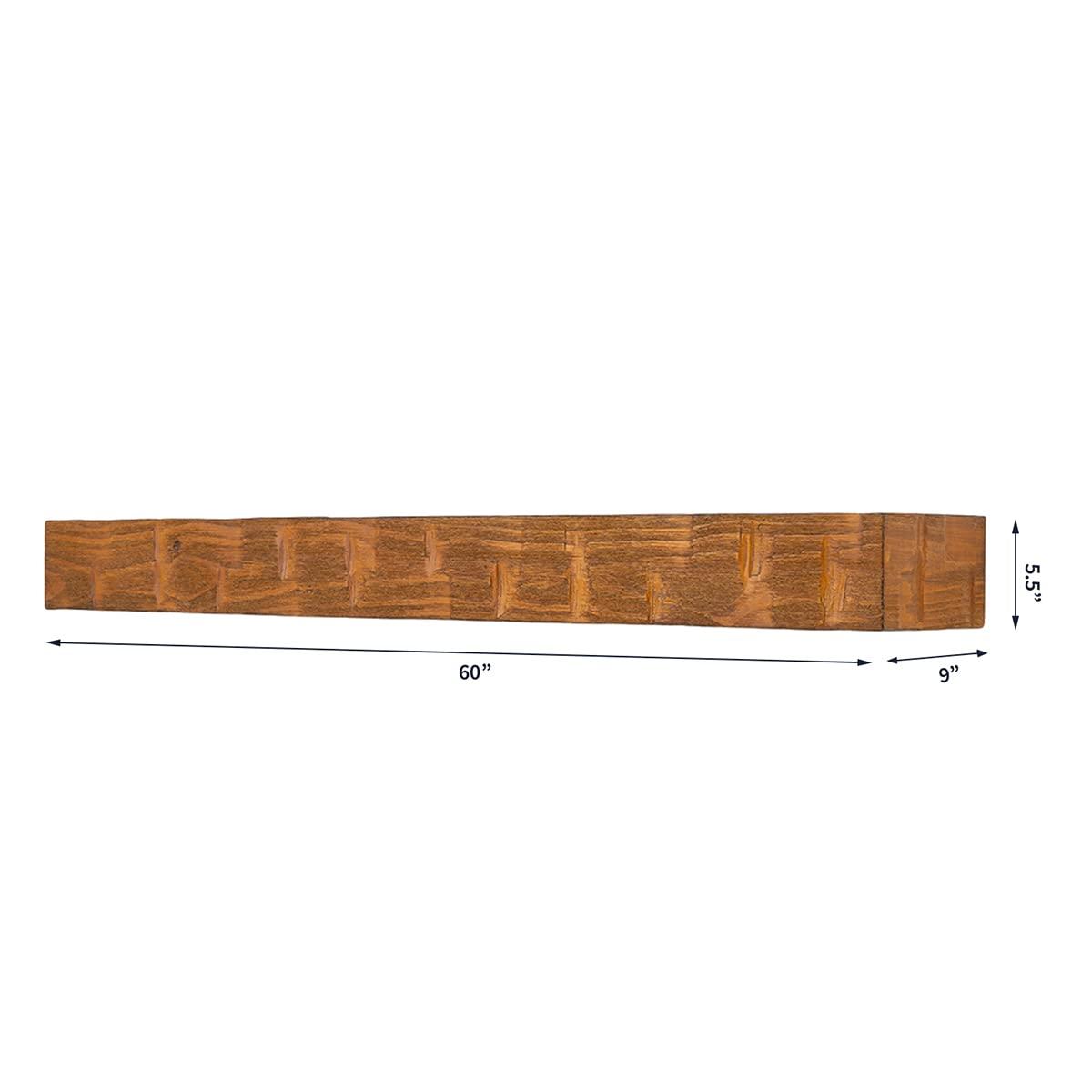 Mantel Directs Country Living Wood Fireplace Mantel Shelf - Bodie Rustic Hand Distressed Pine With Worn, Reclaimed Log Look; For Fireplaces, Hearths & Décor