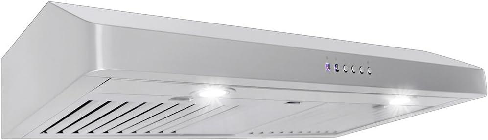 PROLINE 36" 600 CFM Ducted Under Cabinet Range Hood in Brushed Stainless Steel